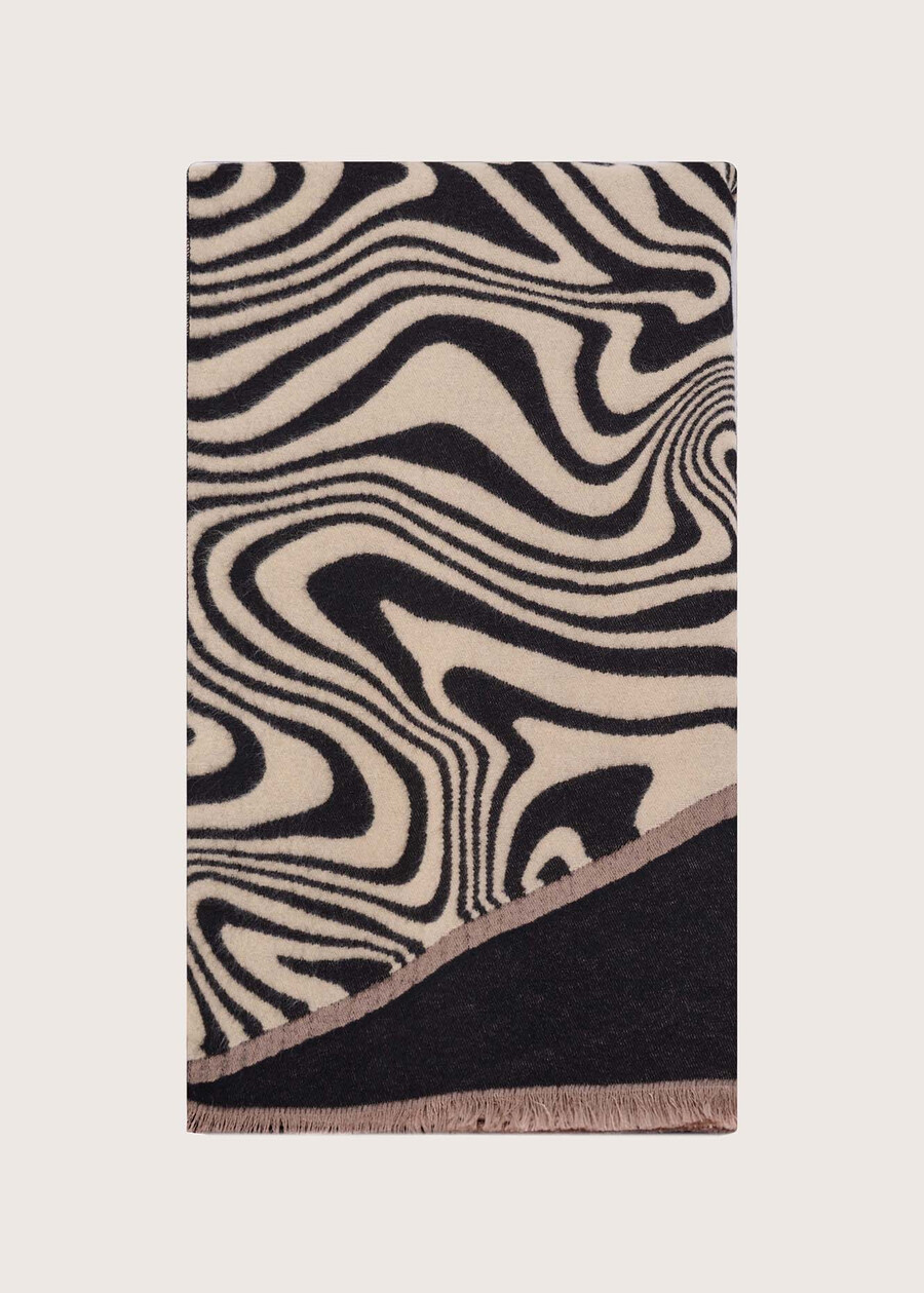 Singa zebra-patterned scarf NERO BLACK Woman , image number 2