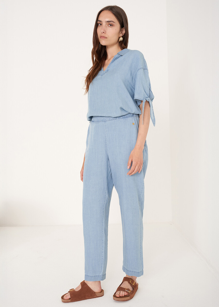 Pantaloni Poke effetto denim DENIM MEDIUM DENIM Donna , immagine n. 1