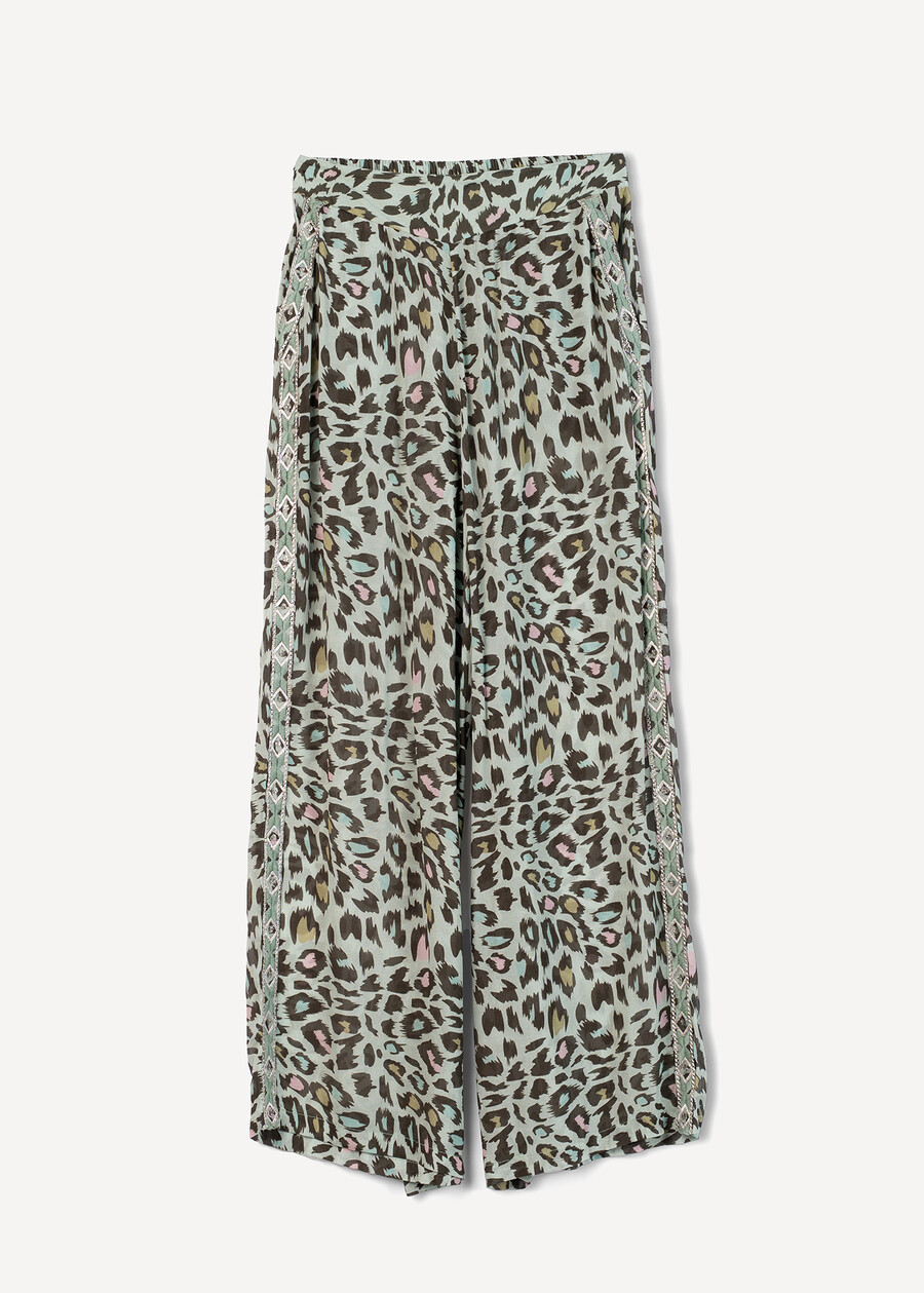 Pantaloni Packy larghi animalier VERDE AQUA Donna , immagine n. 5