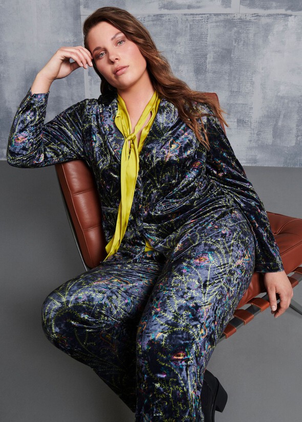 Giacca Glenn in velluto fantasia BLU GRAFITE Donna null