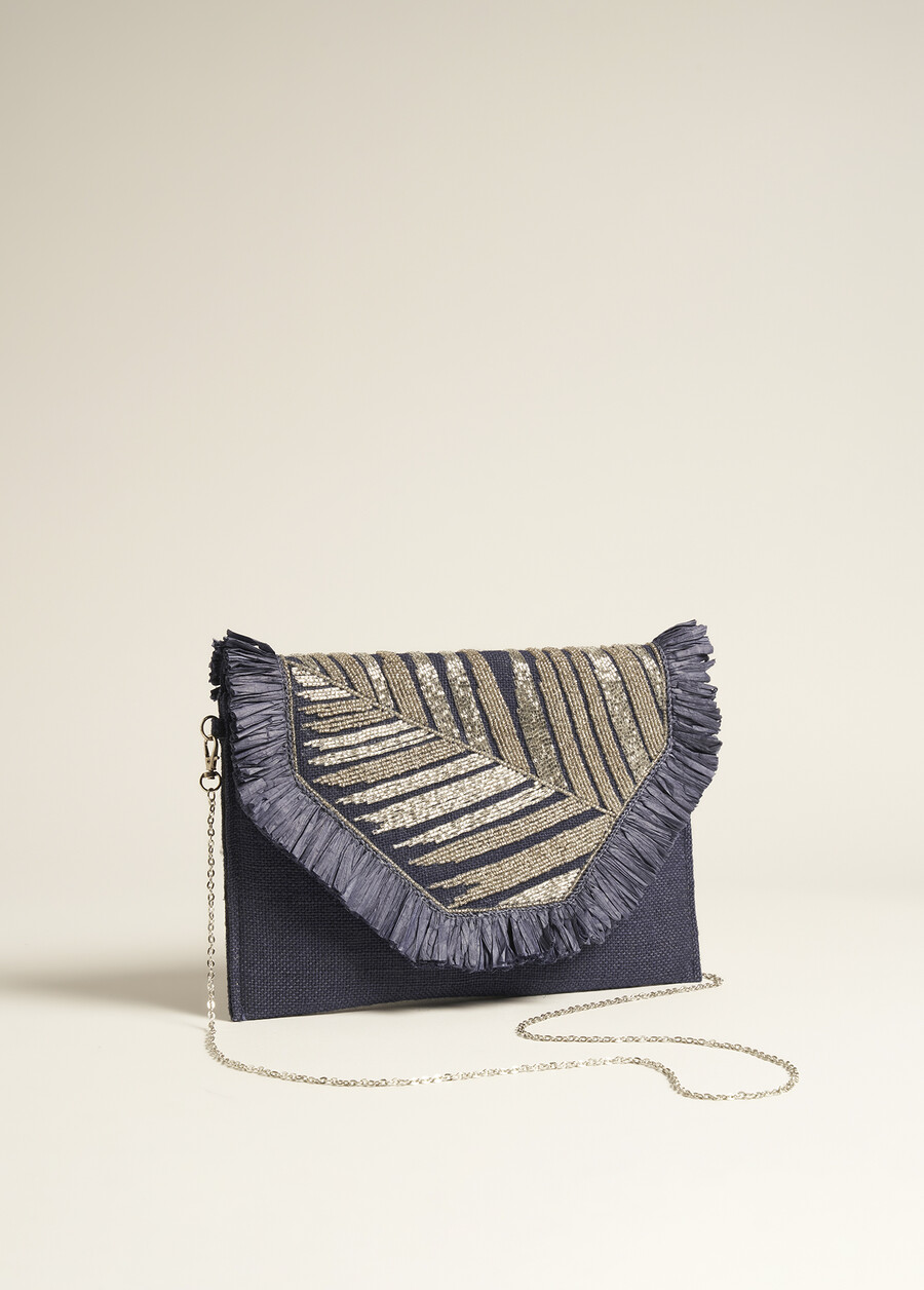 Besa Jute Clutch BLU AVION Woman , image number 2