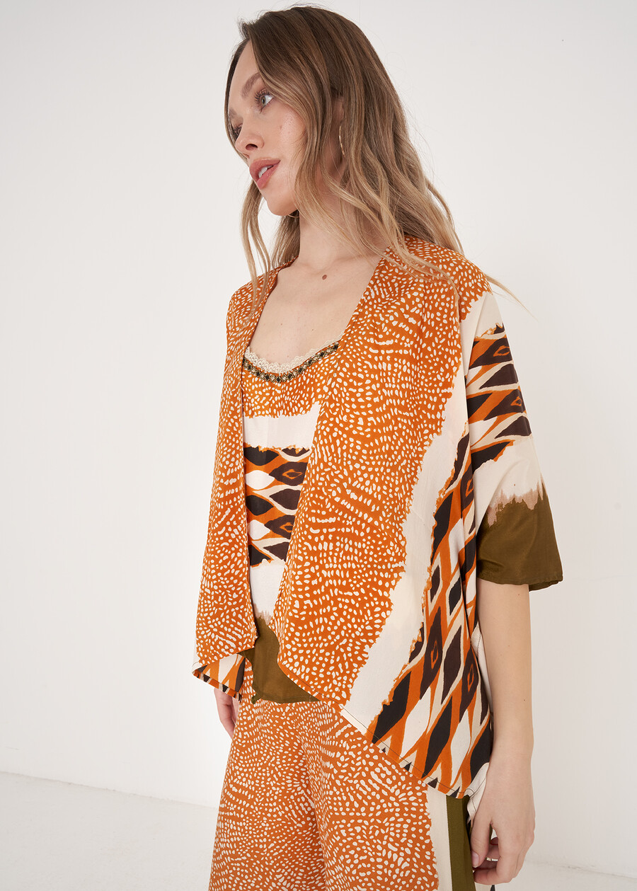 Kimono Chiasso Fantasia Etnica GIALLO GRANO Donna , immagine n. 2