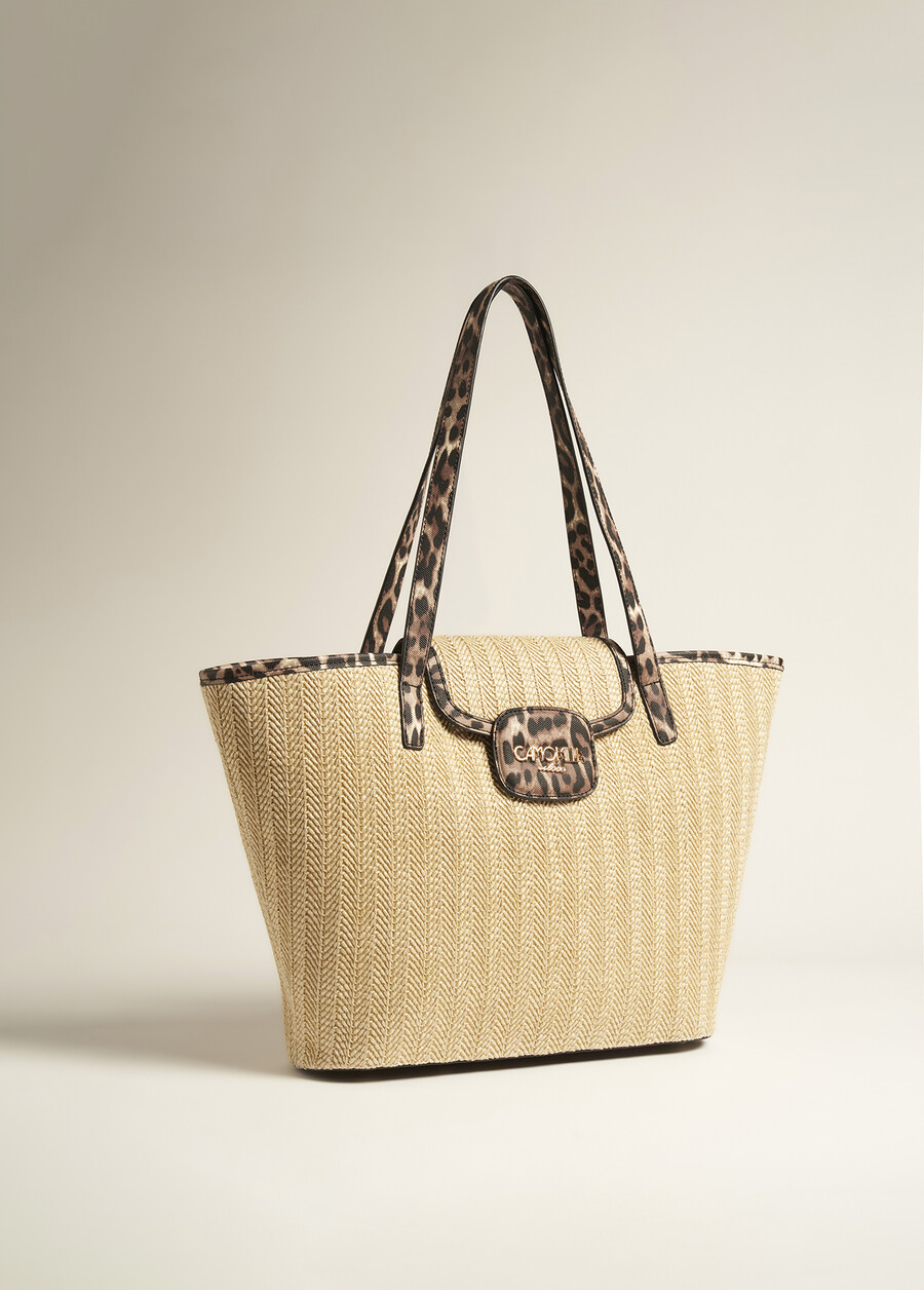 Borsa Breina Big effetto paglia BEIGE Donna , immagine n. 2