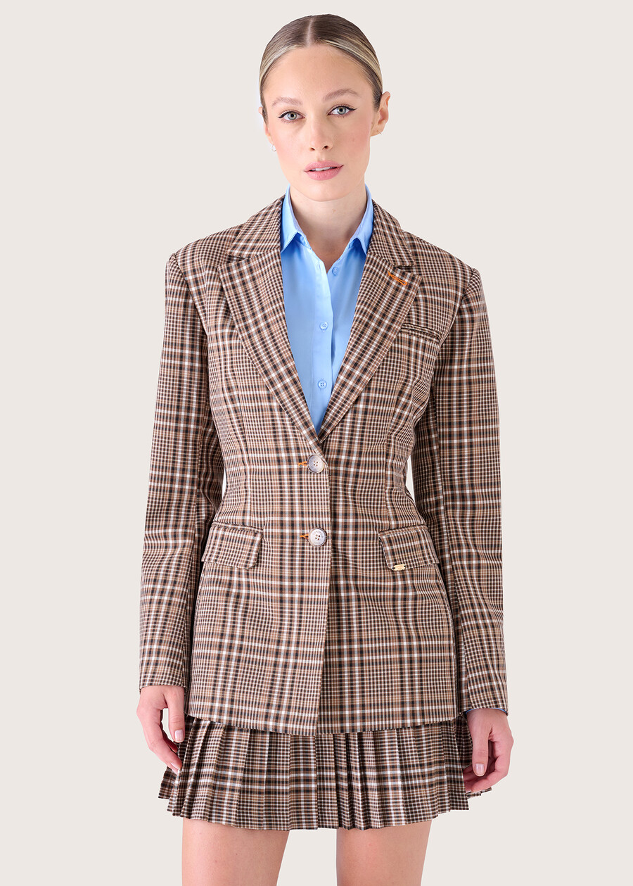 Giacca Gighen a fantasia check MARRONE TIERRA Donna , immagine n. 2