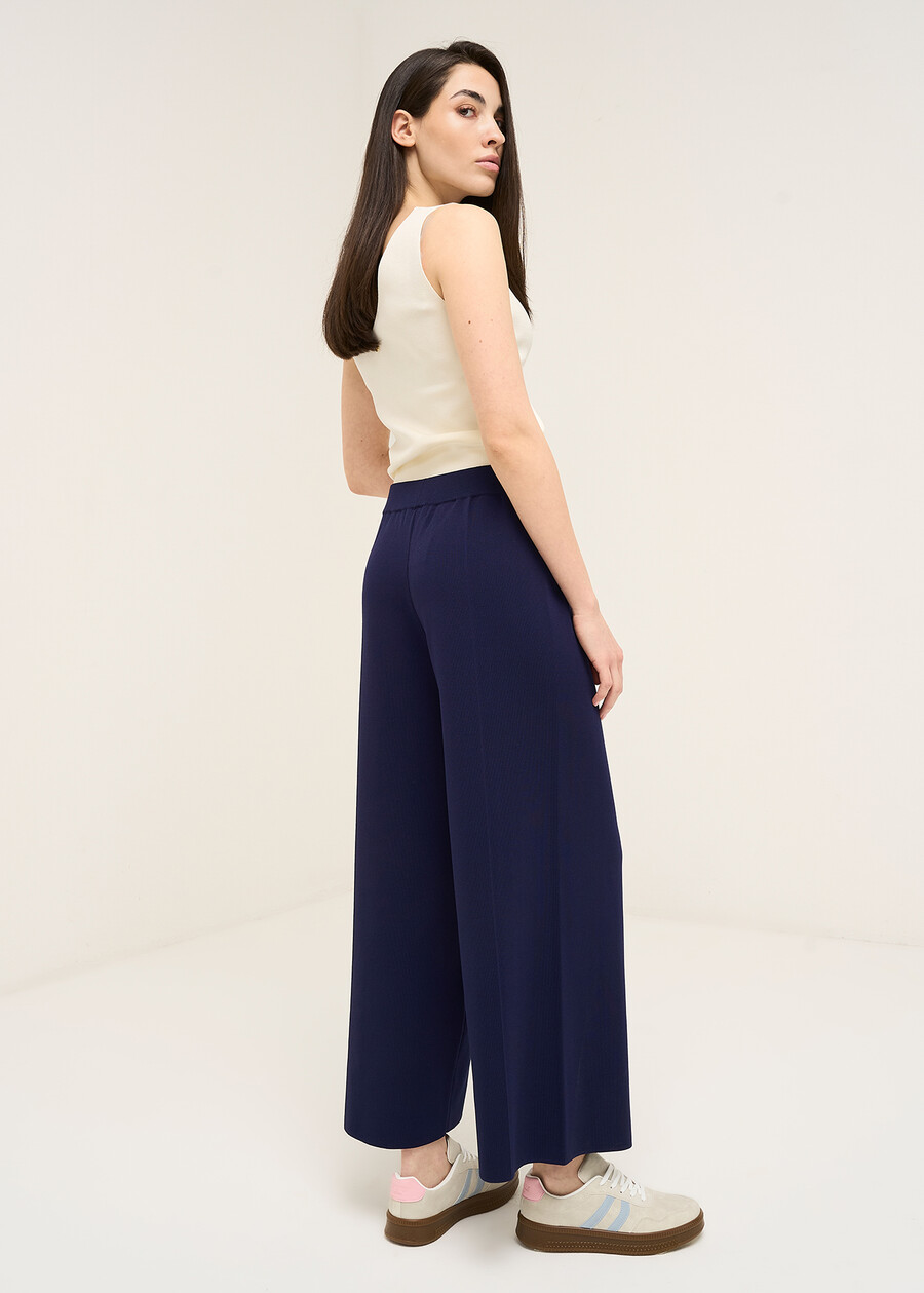 Pantaloni Piper in maglia gamba larga BLU Donna , immagine n. 4