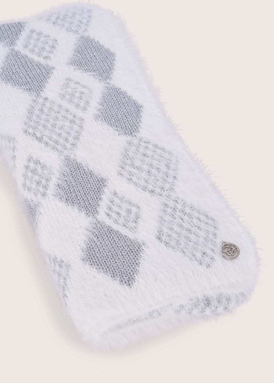 Senna scarf with lurex BIANCO WHITENERO BLACK Woman , image number 3