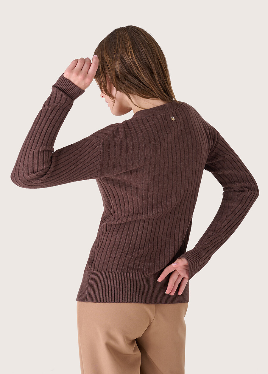 Clay V-neck cardigan MARRONE CASTAGNA Woman , image number 3