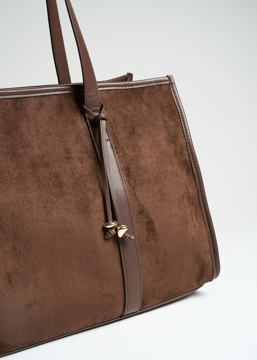 Shopping bag Baika in eco camoscio MARRONE Donna , immagine n. 3
