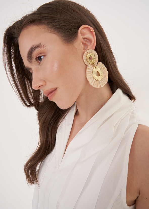 Gelso hoop earrings BEIGE AVENA Woman null