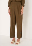 Pantaloni Penny in viscosa e lino BEIGE DOESKIN VERDE ALGA Donna immagine n. 2