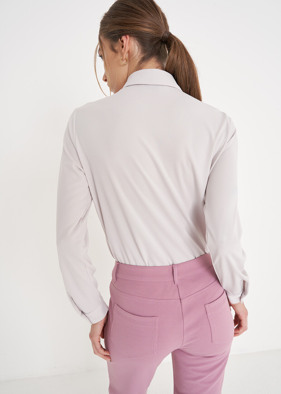 Camicia Alessia in jersey GRIGIO GREYBLUE OLTREMARE  Donna , immagine n. 3