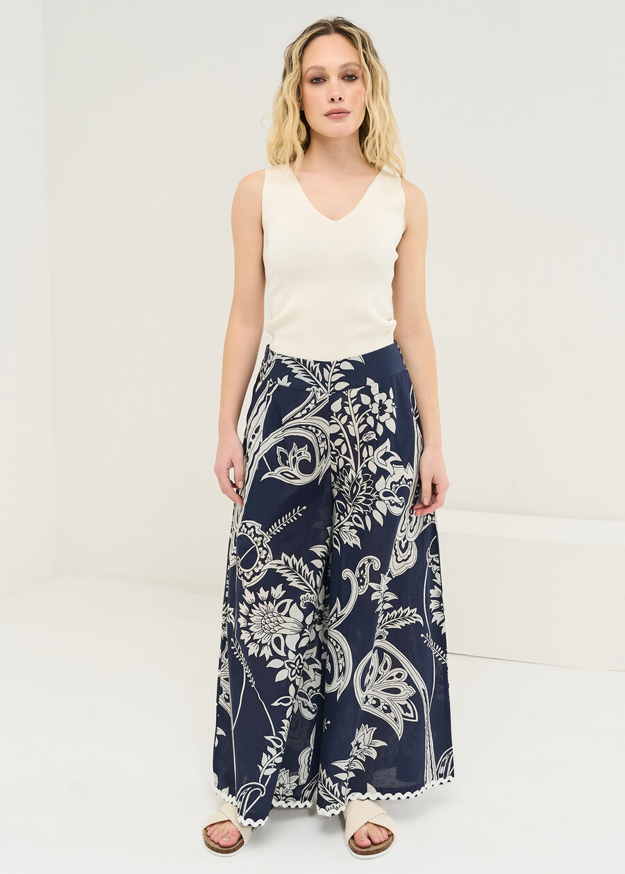 Pantaloni Prince stampati BLU Donna , immagine n. 2