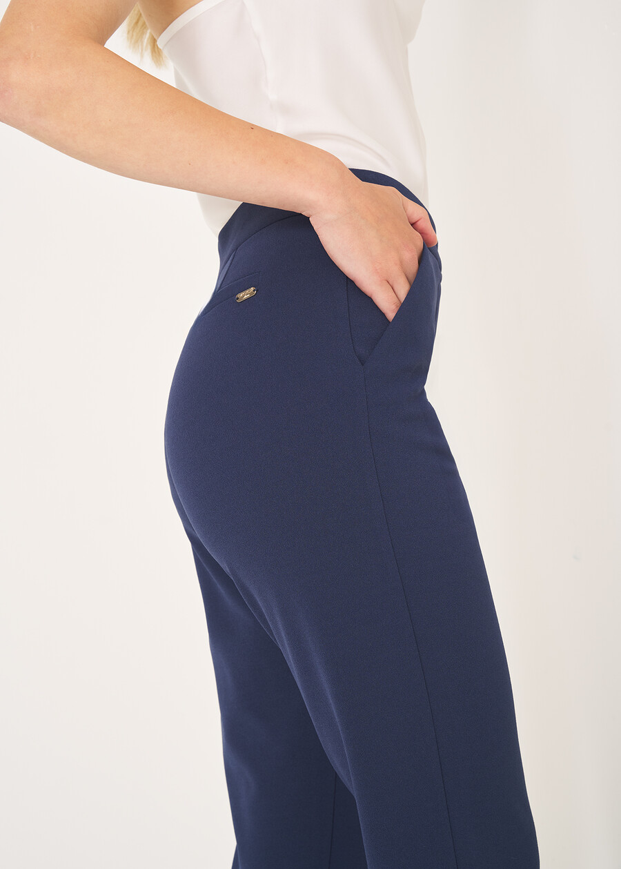 Pantalone Alice-F in screppino BLU MIDNIGHTVIOLA VINACCIA Donna , immagine n. 4
