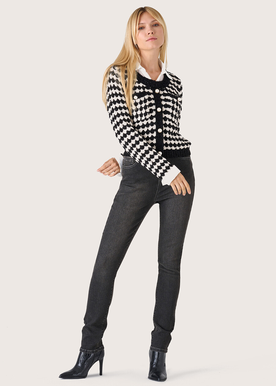 Kelly denim trousers GRIGIO DARKGREYDENI DENIM Woman , image number 1