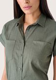 Caroline linen and cotton blend shirt VERDE TIMOBLU AVION Woman image number 2