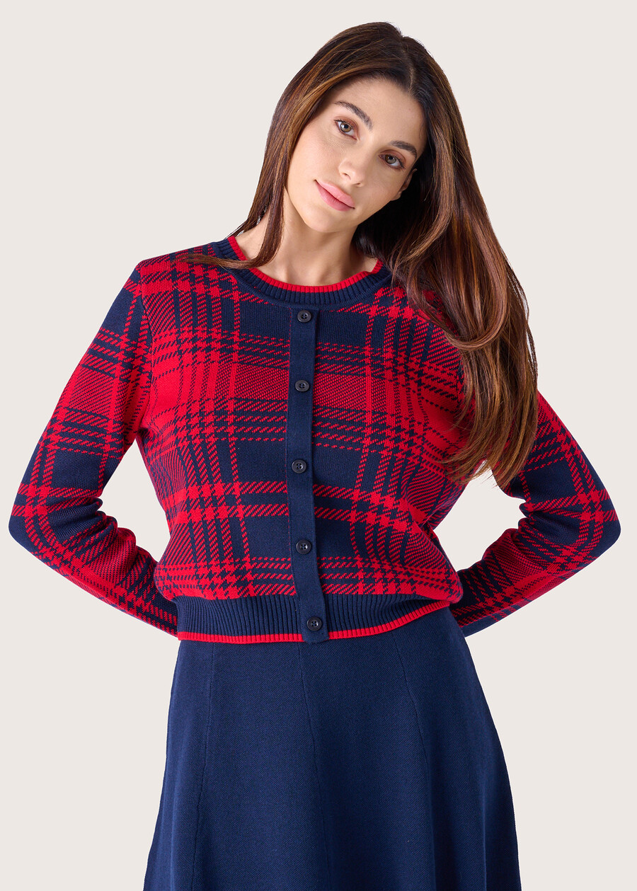 Maglia Maya fantasia check BLUE OLTREMARE  Donna , immagine n. 1