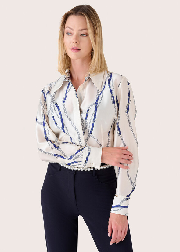 Camicia Alessia in satin BIANCO WHITE Donna null