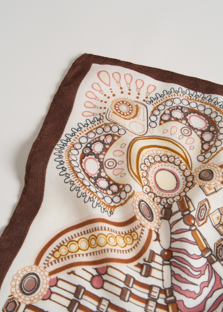 Simona printed pattern foulard BEIGE LATTE Woman , image number 3