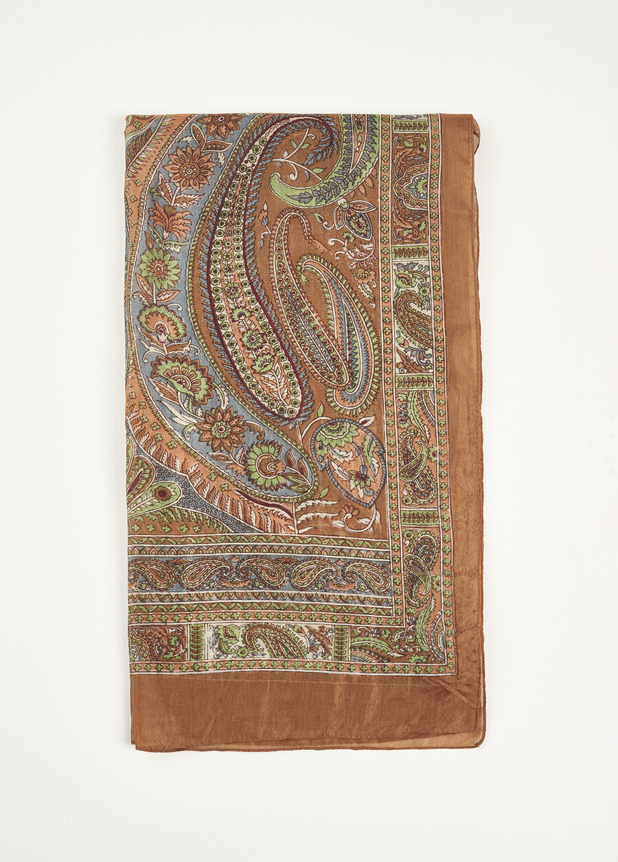Foulard Sorus in 100% seta MARRONE TERRA Donna , immagine n. 2