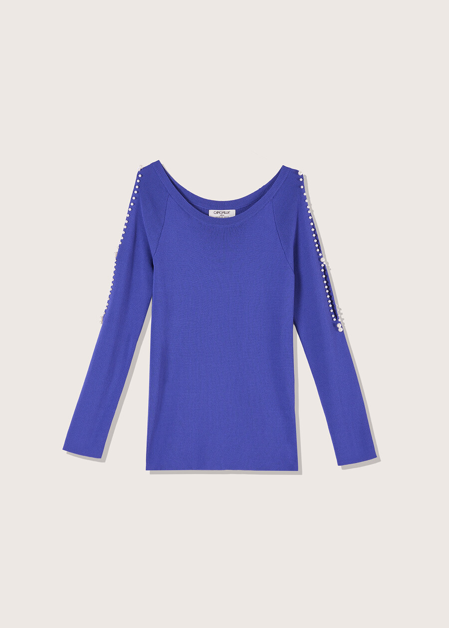 Mariel boat neck jersey BLUROSSO LIPSTICK Woman , image number 4