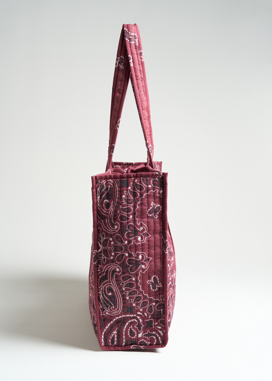 Shopping bag Bailey in cotone ROSSO BORDEAUX Donna , immagine n. 3