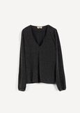 T-shirt Silvy in lurex con scollo V NERO Donna immagine n. 4