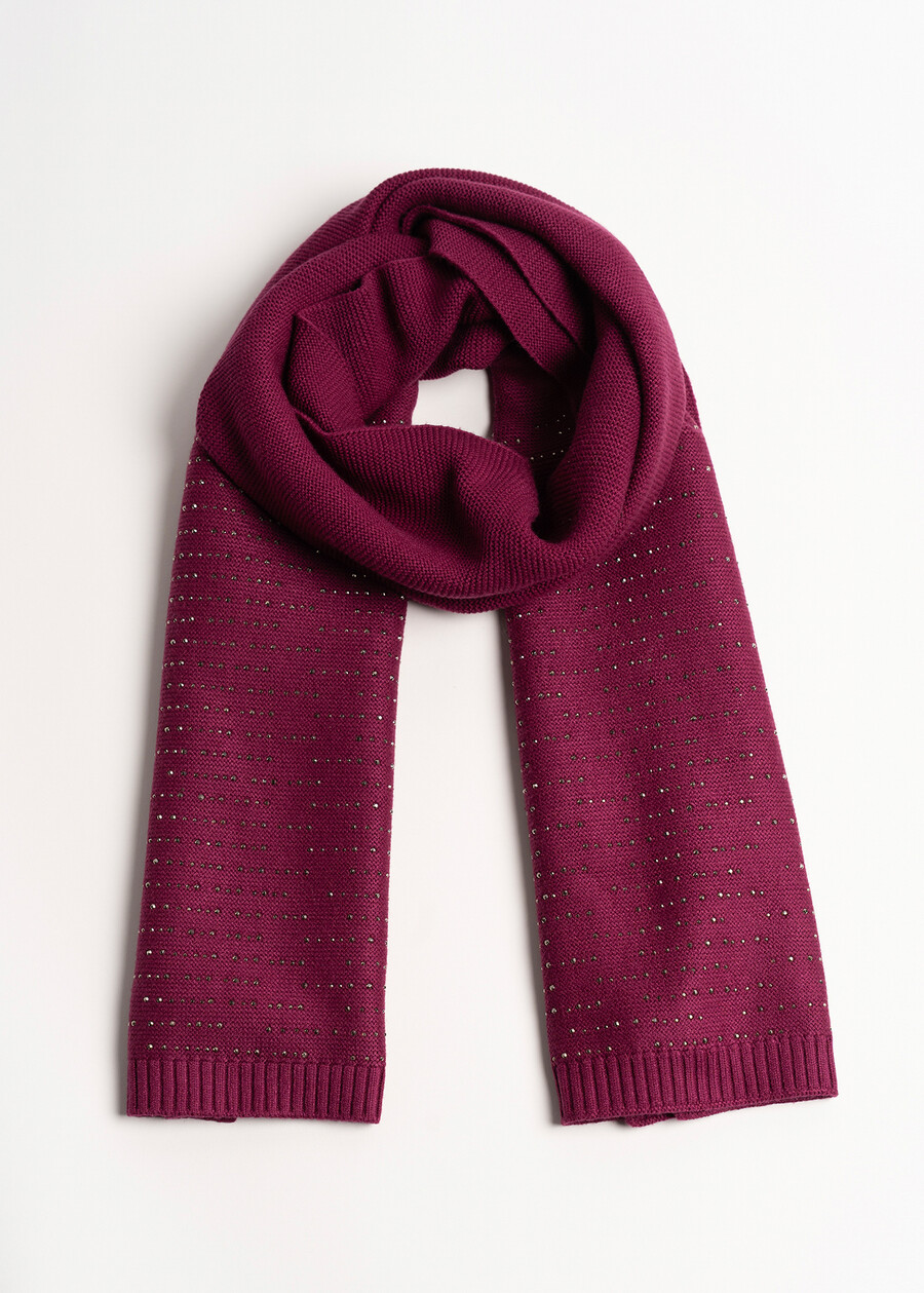 Gift Idea – Rhinestone-Detail Scarf e Matching Bea ROSSO MAGENTA Woman , image number 3