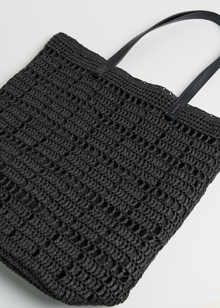 Brigitte maxi crochet shopper NERO BLACK Woman , image number 5