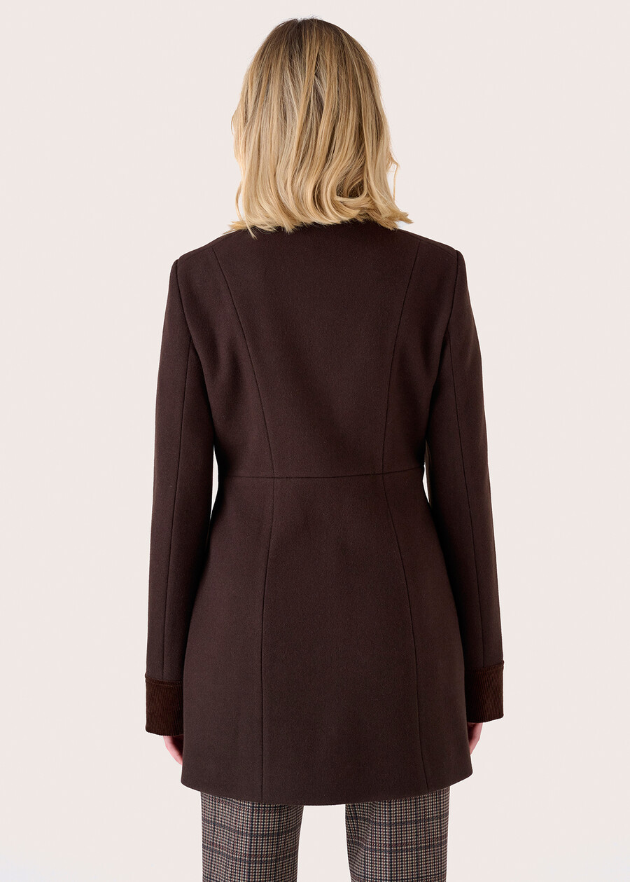 Elisir coat with collar NERO BLACKMARRONE JAVA Woman , image number 4