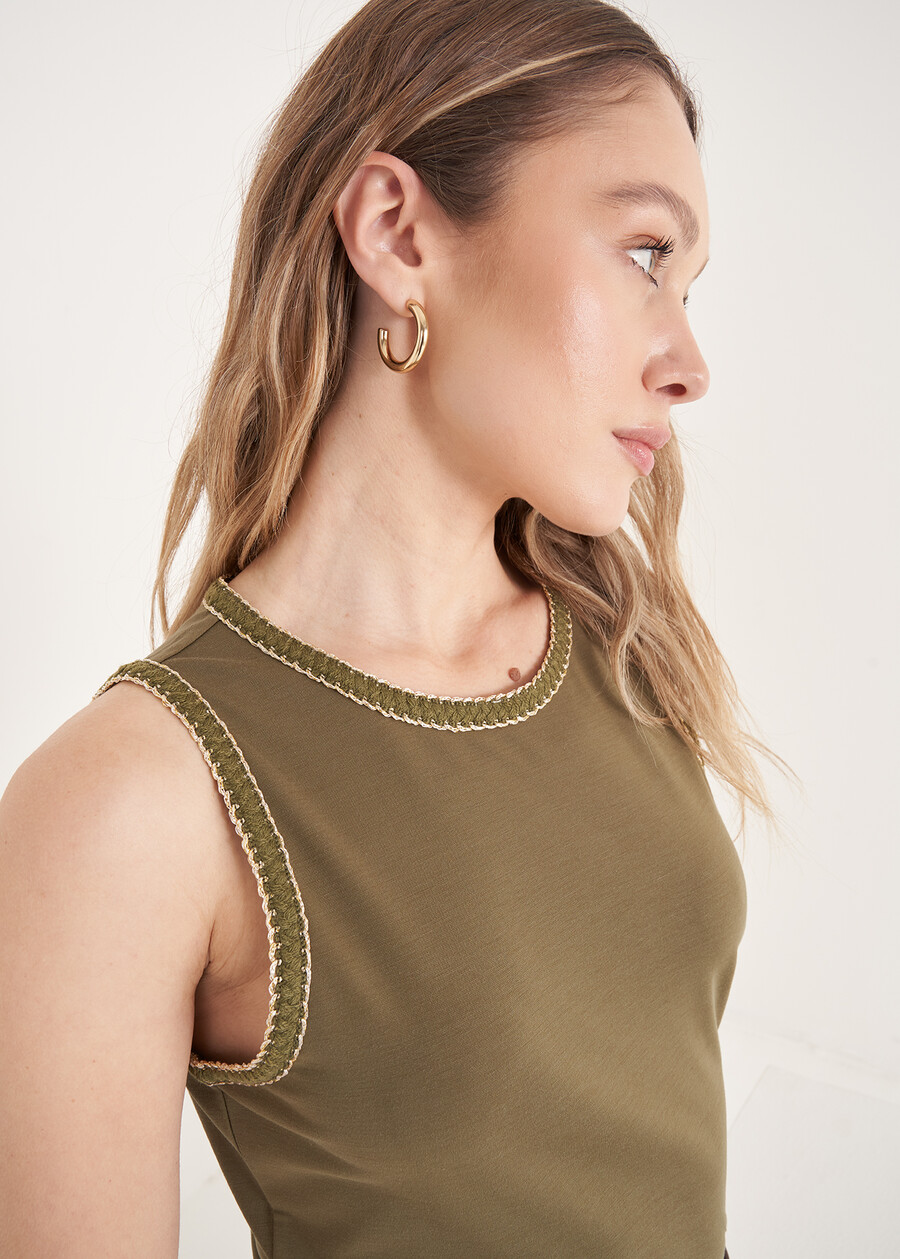 Top Tecla Con Strass Cristallo VERDE ALGABIANCO BURRO Donna , immagine n. 2