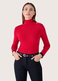 Mayra jersey with strass ROSSO PAPAVERO Woman image number 1