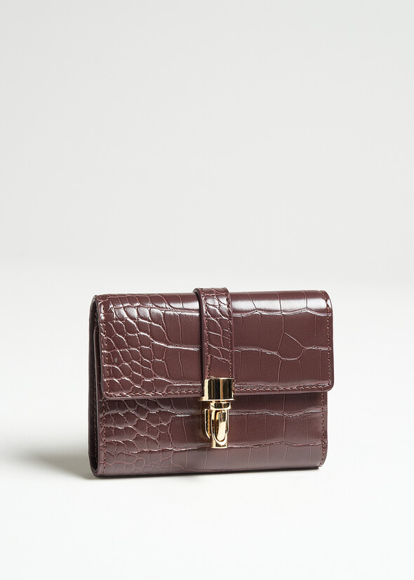 Poema Small croc-effect wallet MARRONE Woman null