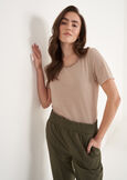 T-shirt Sierra Con Dettaglio Chiffon BEIGE SABBIANERO BLACK Donna immagine n. 1