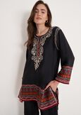 Blurta Printed Blouse with Embroidery NERO BLACK Woman image number 1