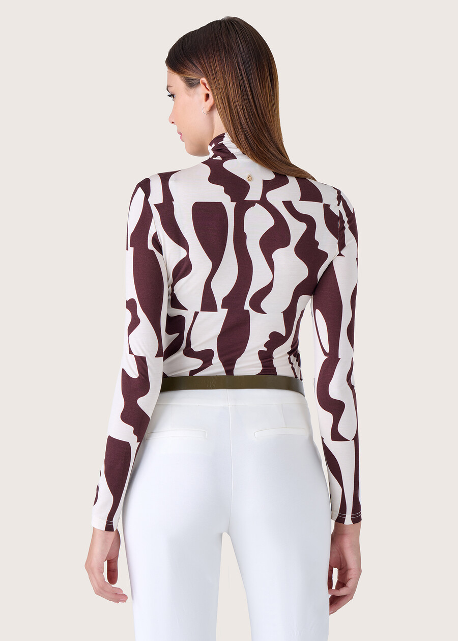 Sampei optical patterned jersey MARRONE EQUADOR Woman , image number 3