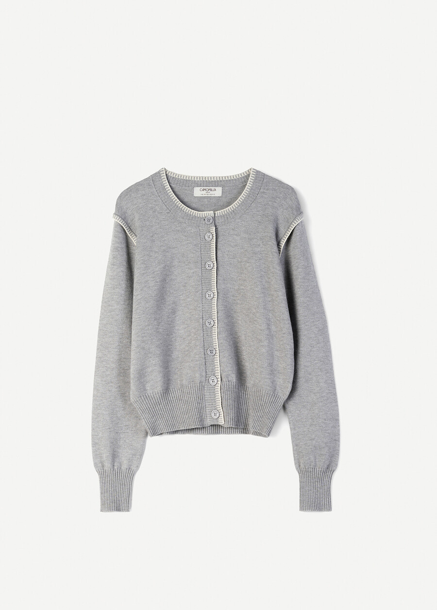 Cardigan Como in filo di viscosa GRIGIO GREYBLU Donna , immagine n. 4