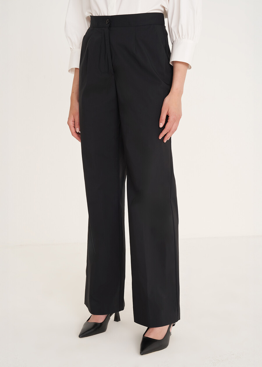 Pantalone Piero in cotone NERO BLACK Donna , immagine n. 2