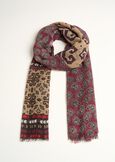 Serena patterned wool scarf ROSSO BORDEAUX Woman image number 2