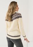 Miranda crewneck Norwegian pattern sweater BEIGE LATTE Woman image number 3