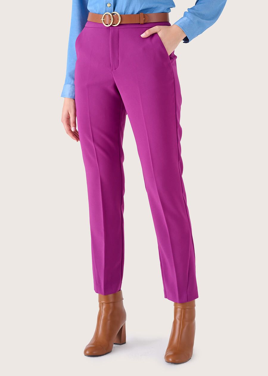 Jacquelid technical fabric trousers VIOLA IRIS Woman , image number 2