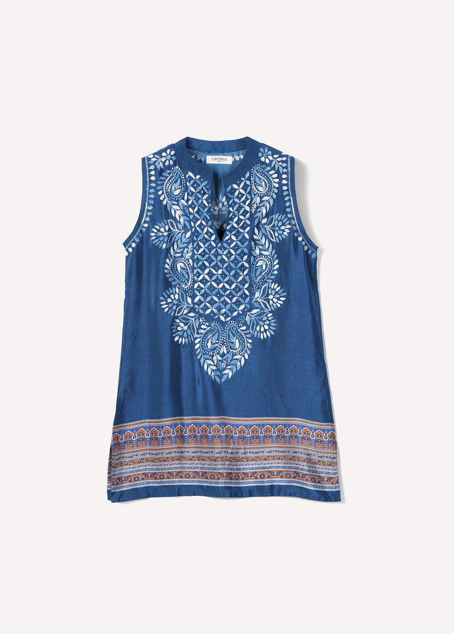Blusa Bazar con collo alla coreana BLU OTTANIO Donna , immagine n. 5