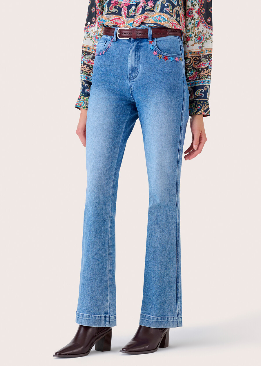 Pantalone Cindy in denim di cotone DENIM MEDIUM DENIM Donna , immagine n. 3