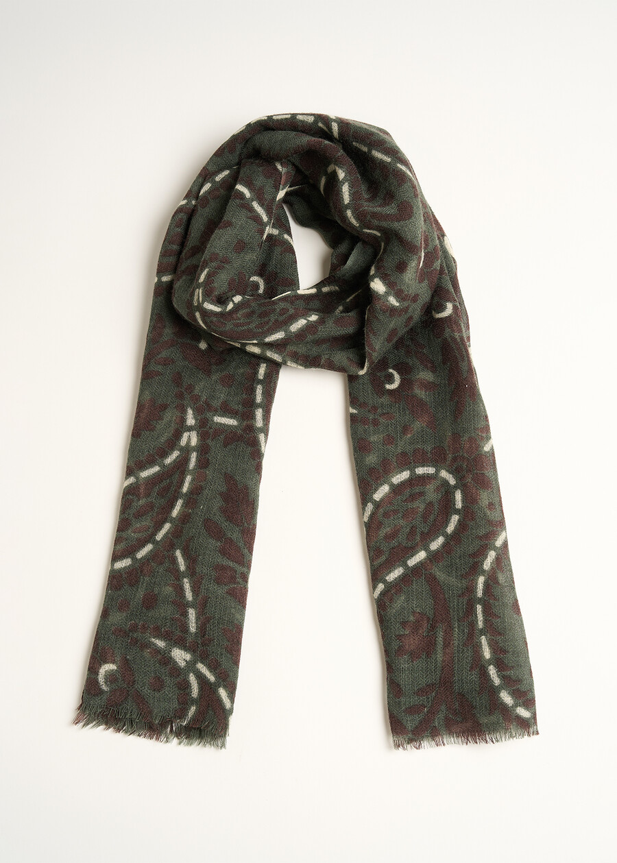 Sophie wool macro paisley scarf ROSSOVERDE Woman , image number 2