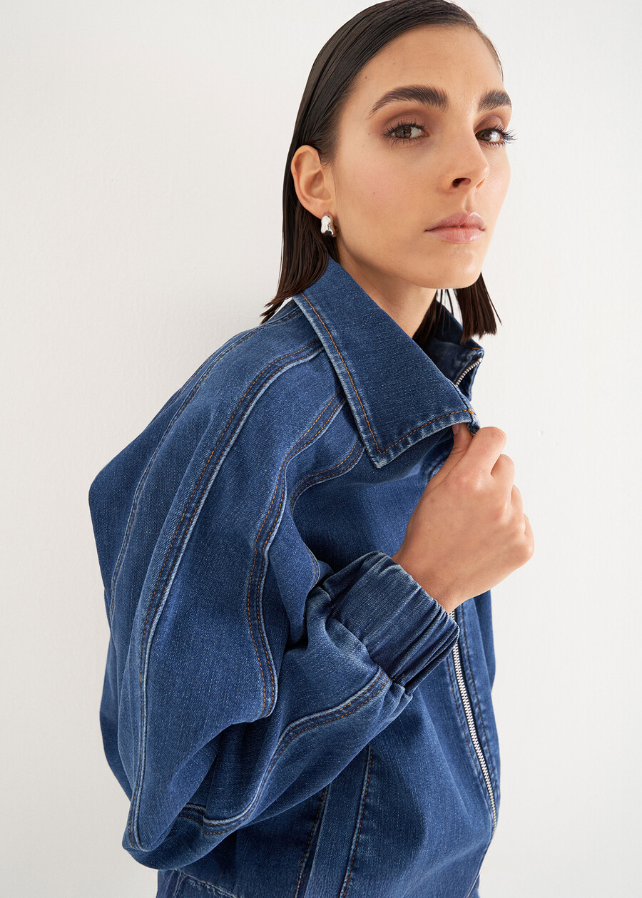Giacca Girta in denim di cotone DENIM MEDIUM DENIM Donna , immagine n. 3
