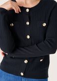 Clem round neck cardigan NERO BLACK Woman image number 2