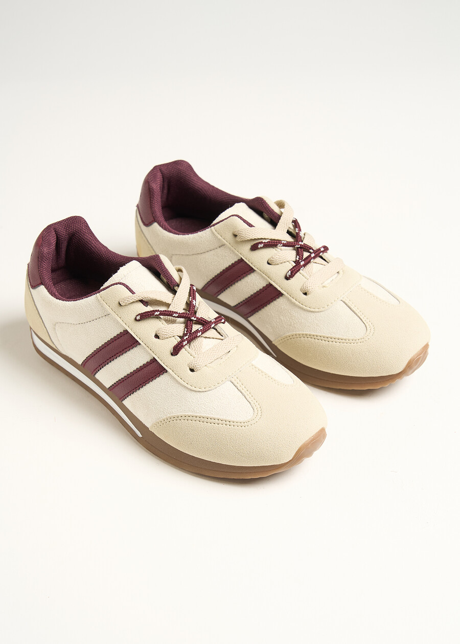 Samy faux suede sneakers BEIGE Woman , image number 2
