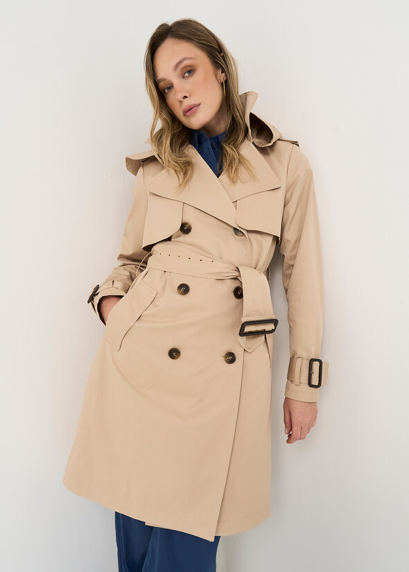 Timon hooded trench coat BEIGE Woman null