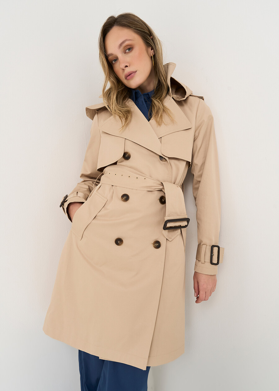 Timon hooded trench coat BEIGEBLU Woman , image number 1