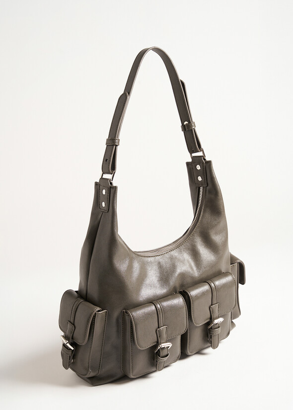 Bayan faux leather shoulder bag GRIGIO CENERE Woman null