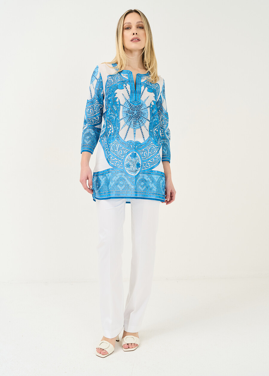 Blusa Kurta Byron stampata BIANCO WHITE Donna , immagine n. 4